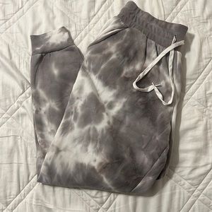 SWEATPANTS! GREY AND WHITE TIE DYE
